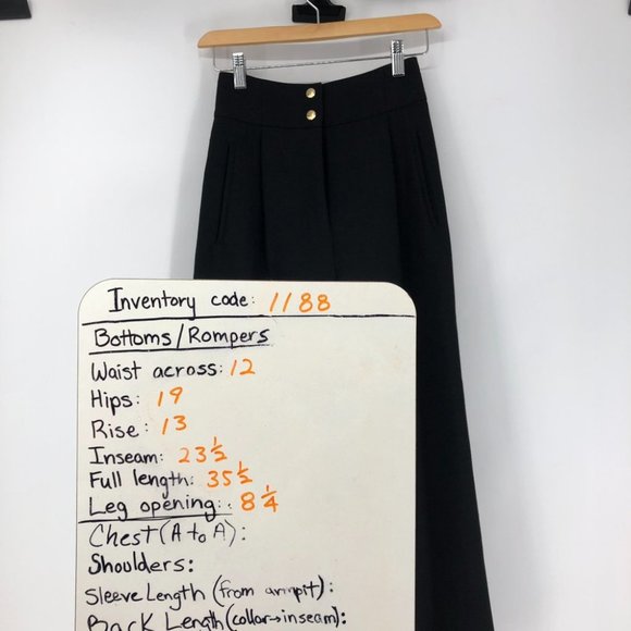 Le fou Wilfred Aritzia Black Dress Pants with Gold front buttons Size 00 - Picture 15 of 16